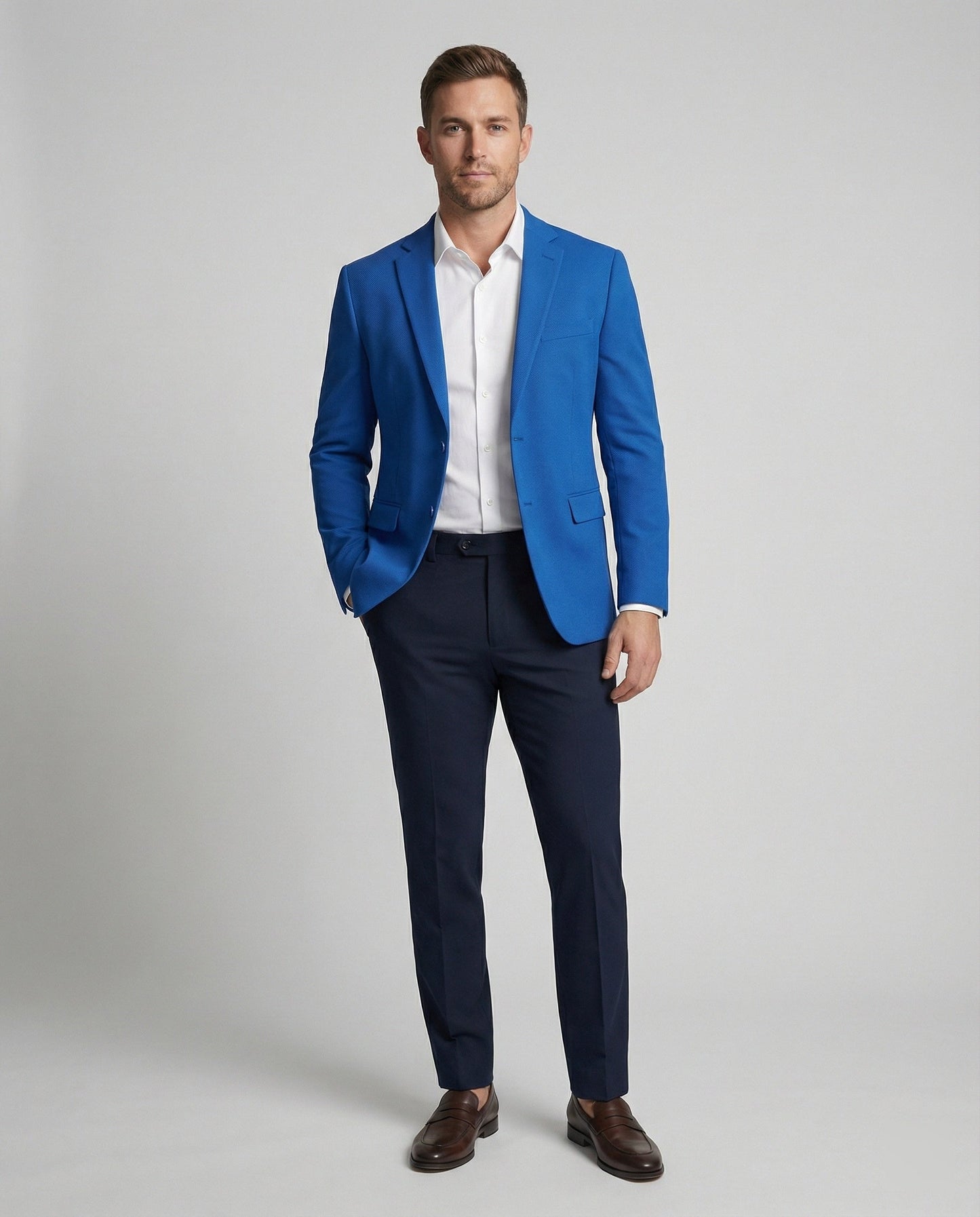 Herren Blazer Strukturstoff Stadtlook