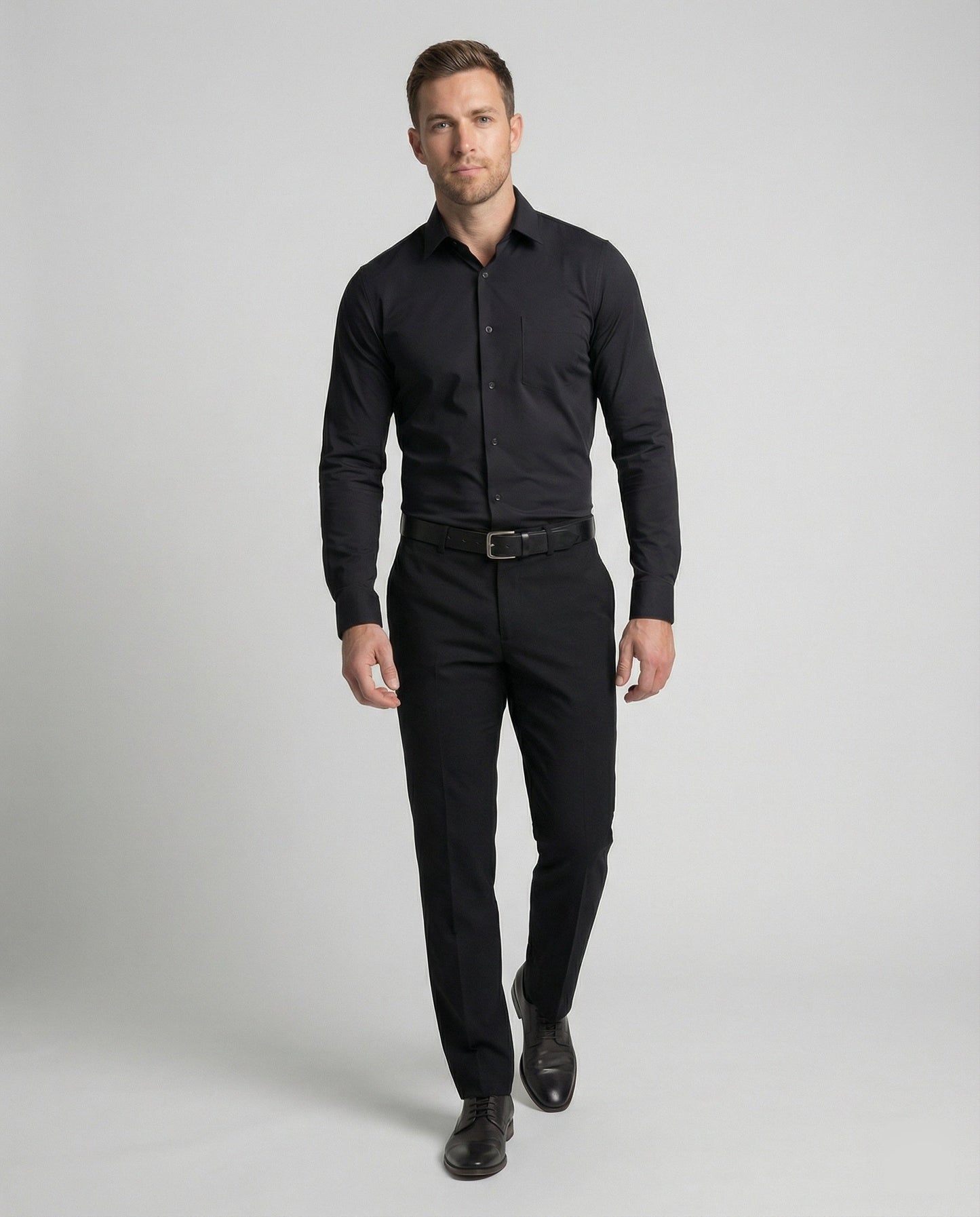 Herren Business Hemd Elastisch Stretch