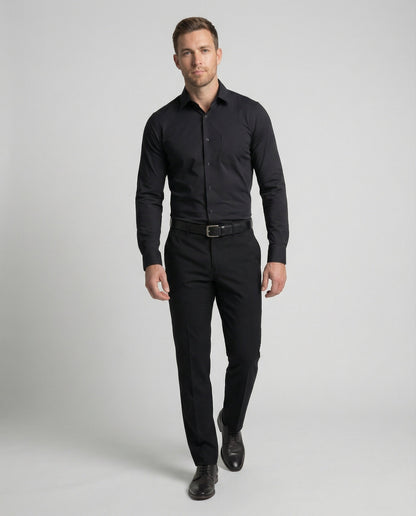 Herren Business Hemd Elastisch Stretch