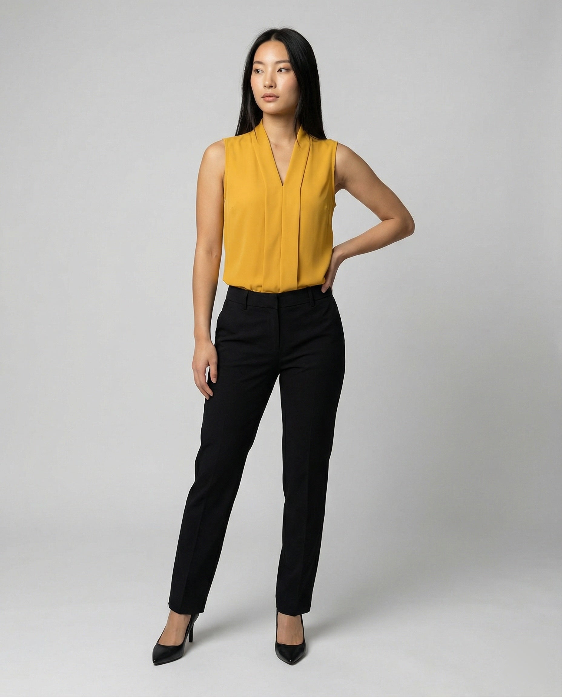 Damen Ärmelloses Sommertop Stoff Elegant Weißen - Eveloria