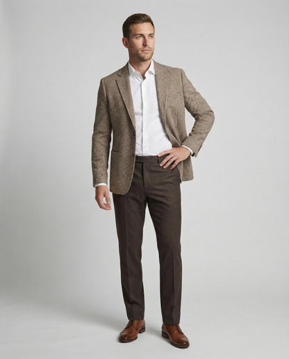 Herren Leinenblazer Sakko Beige