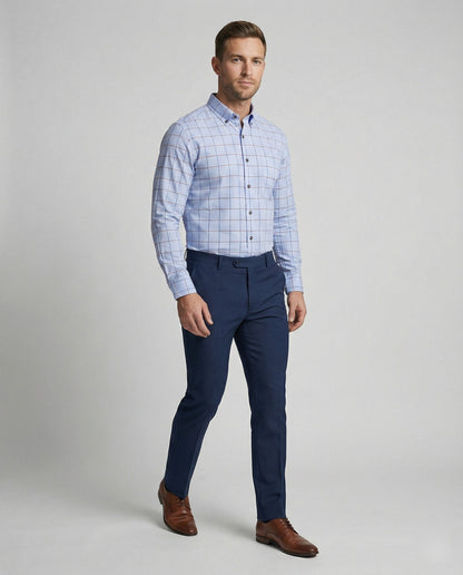Herren Businesshemd Slim Fit Kentkragen Weiß