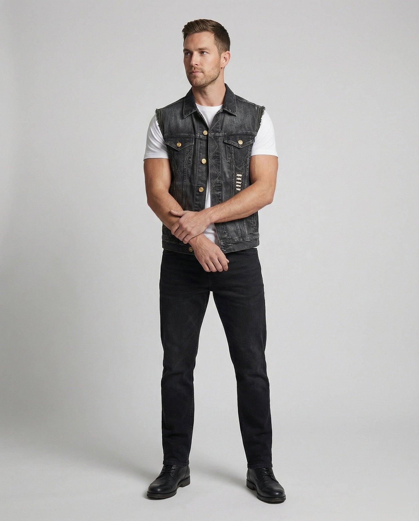 Herren Denimweste Blau