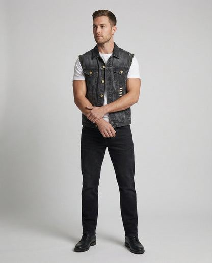 Herren Denimweste Blau