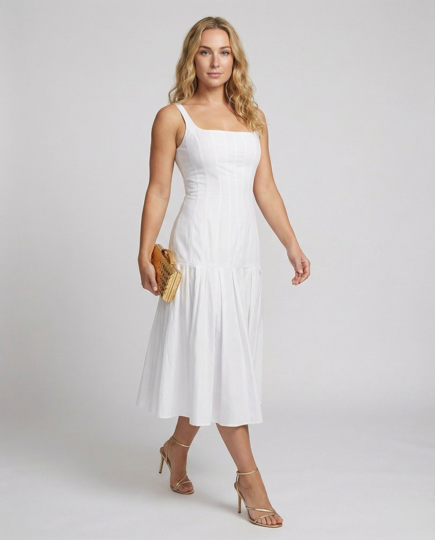 Damen Midikleid Elegant Schnitt