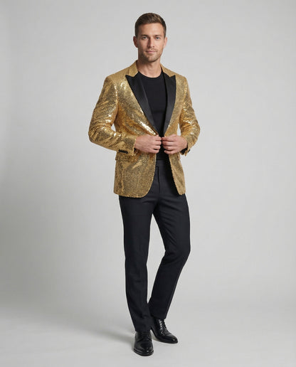 Herren Pailletten Blazer Glamour