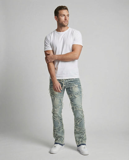 Herren Jeans Gerade Destroyed Look