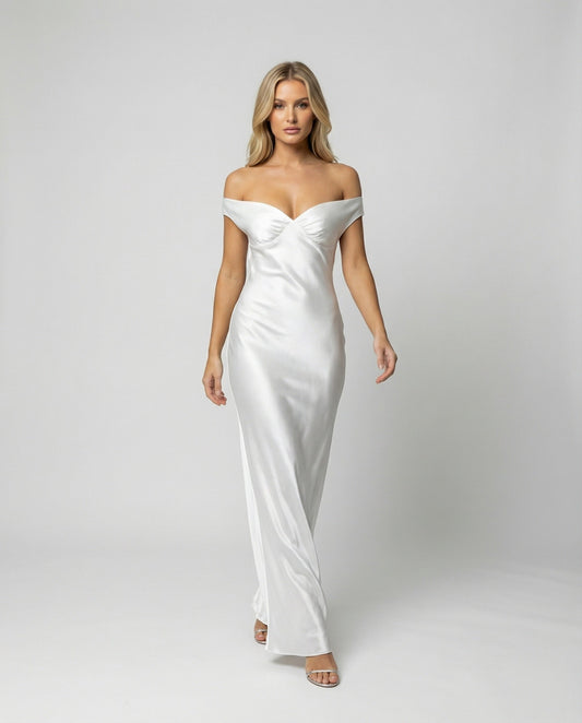 Damen Maxikleid Satin Elegant - Eveloria