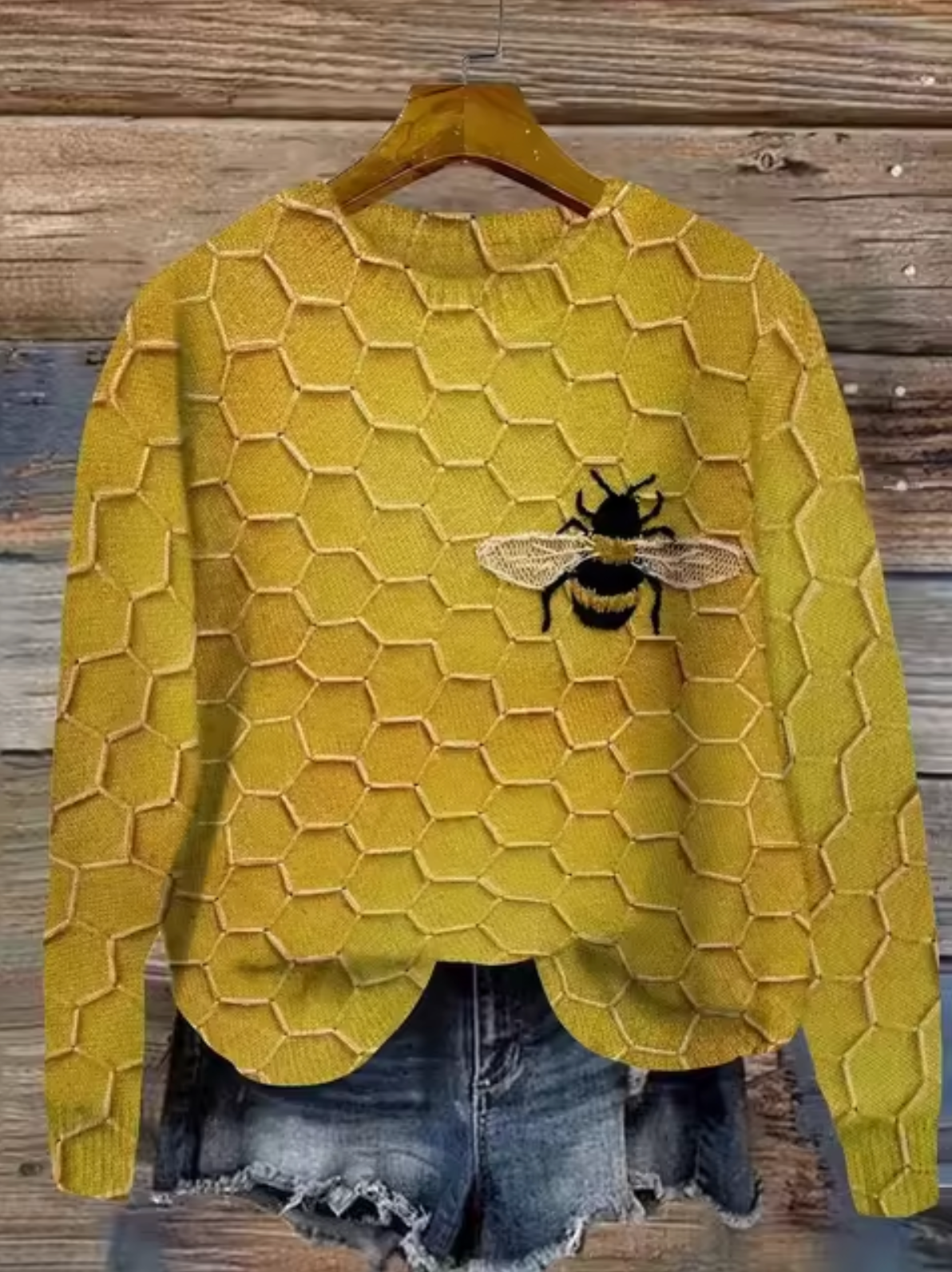 Eveloria Damen Gestrickter Pullover 3D-Druck