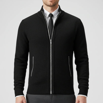 Herren Strickjacke Reißverschluss Vorne