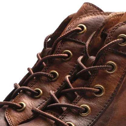 Herren Schnürstiefeletten Robust Leder Braun