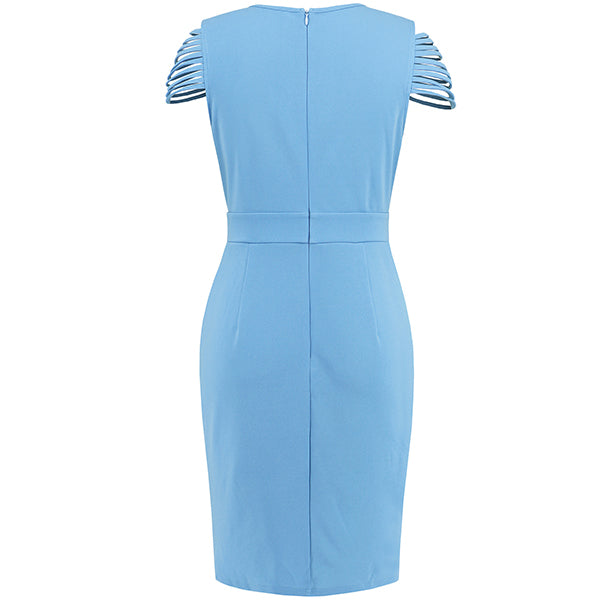Eveloria Damen Minikleid Ärmellos Hochzeitskleid