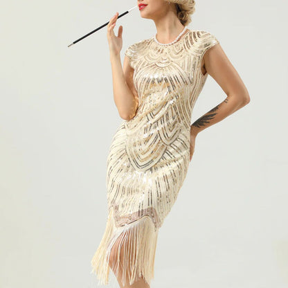 Eveloria Damen Gatsby-Kleid Glitzernd