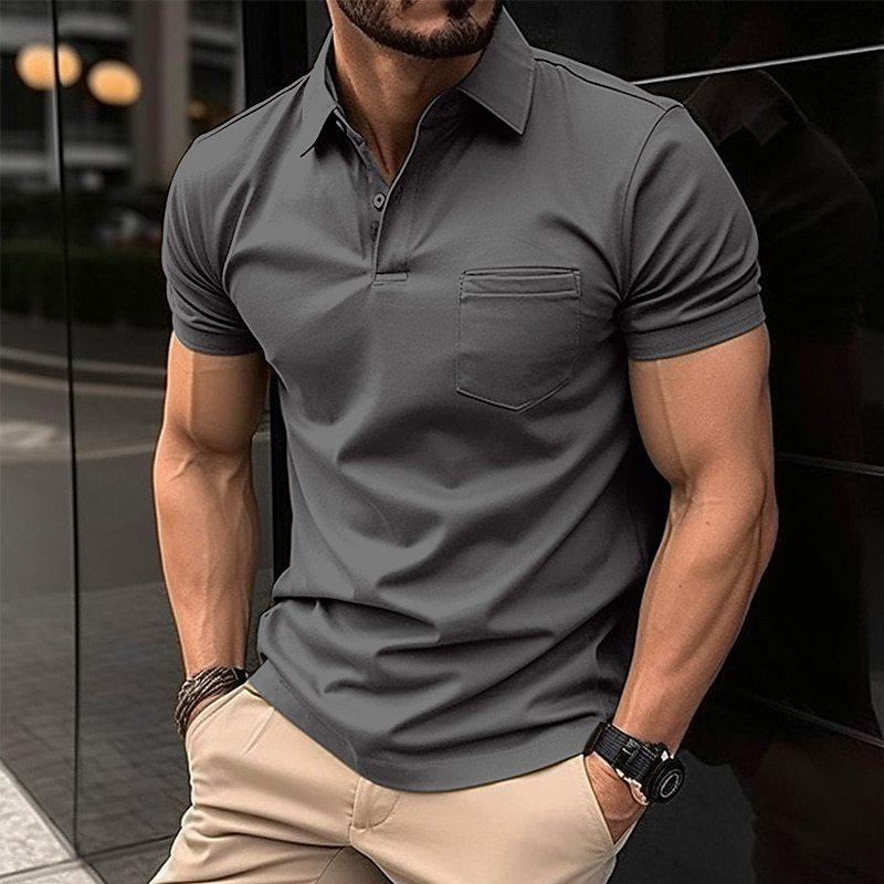 Herren Polo-Shirt Moderne Passform Baumwolle Weiß