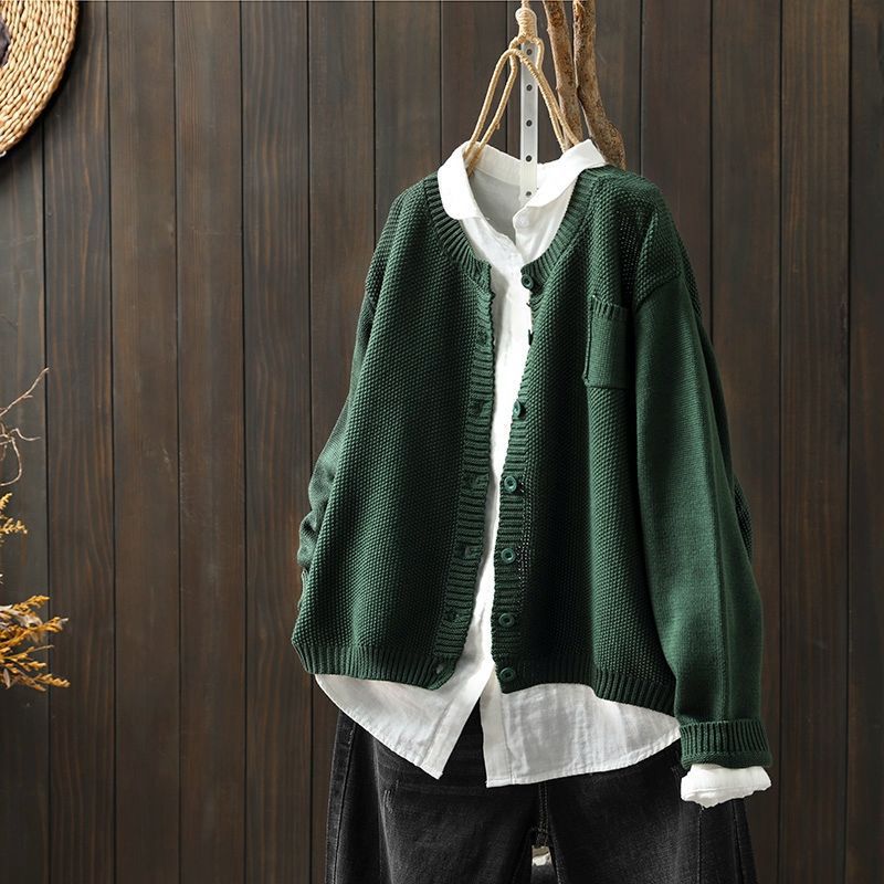 Damen Übergroße Strickjacke mit Knöpfen