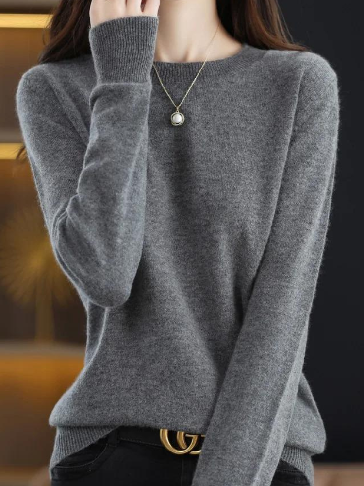 Eveloria Damen Wollpullover Klassisch