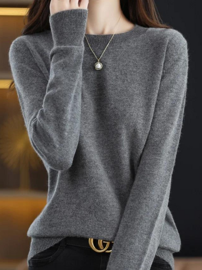 Eveloria Damen Wollpullover Klassisch