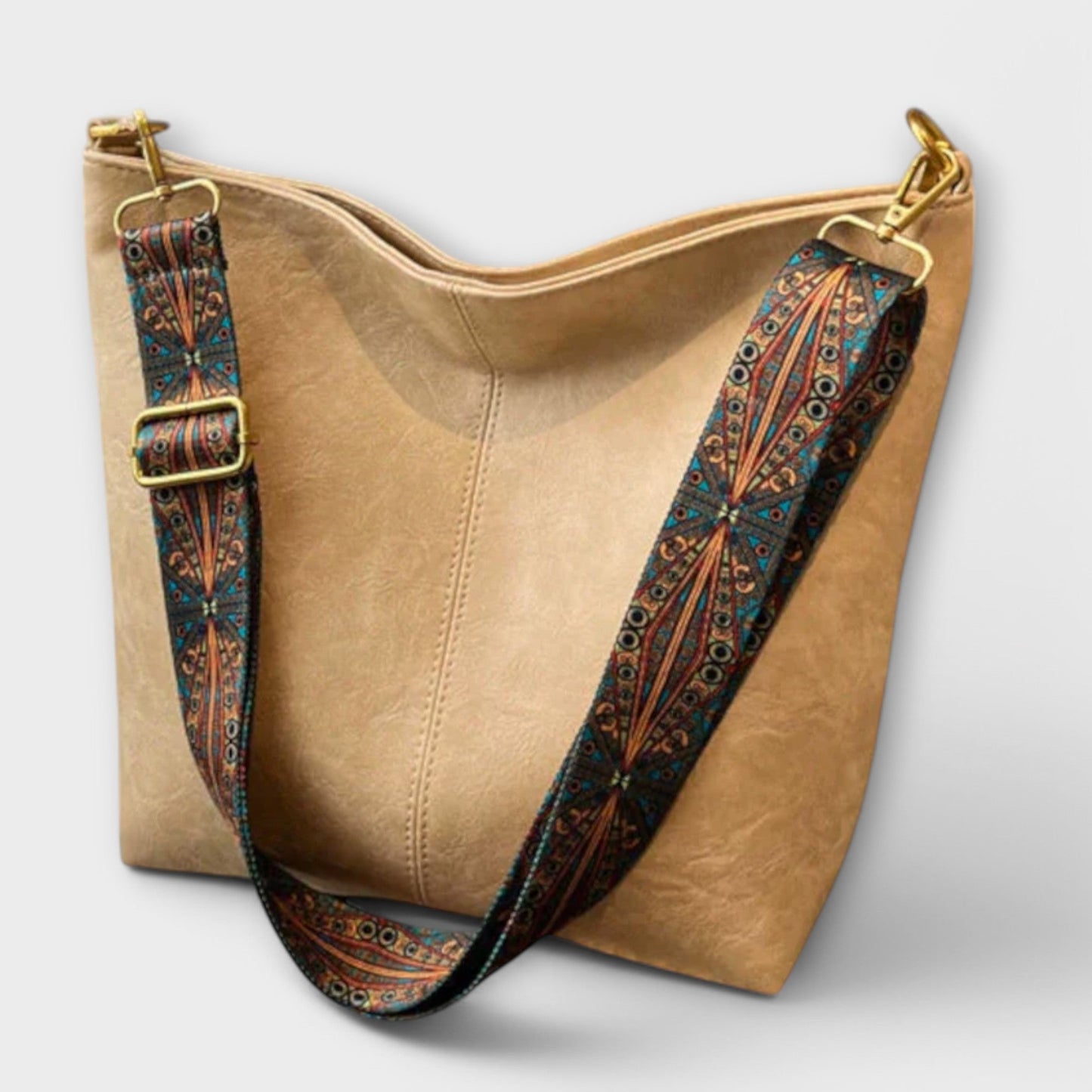 Damen Schultertasche Einzigartiger Riemen Braun
