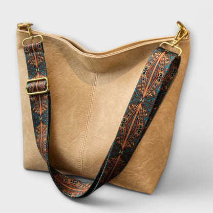 Damen Schultertasche Einzigartiger Riemen Braun