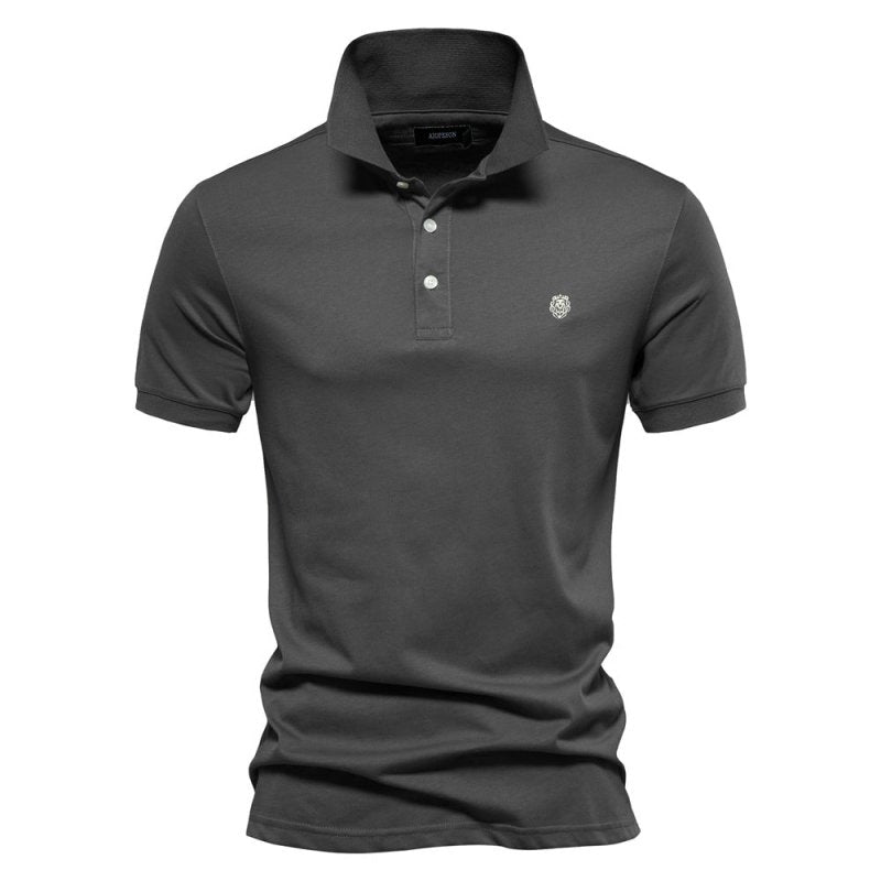 Herren Klassisches Polo-Shirt Minimale Knöpfe Weiß