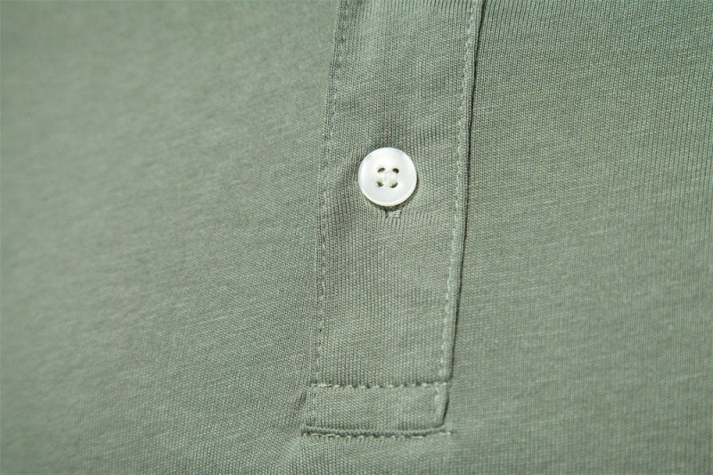 Herren Klassisches Polo-Shirt Minimale Knöpfe Weiß