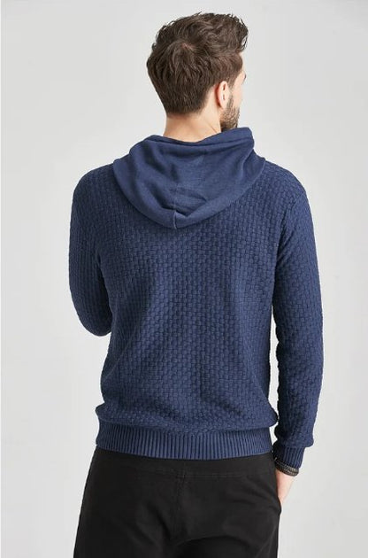 Herren Hoodie Strukt Kapuzenpullover Moderner Schnitt