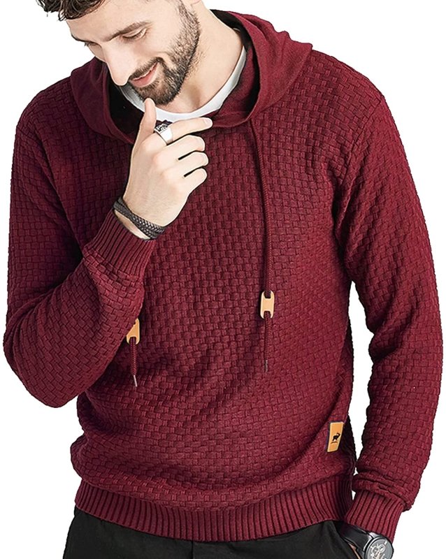 Herren Hoodie Strukt Kapuzenpullover Moderner Schnitt
