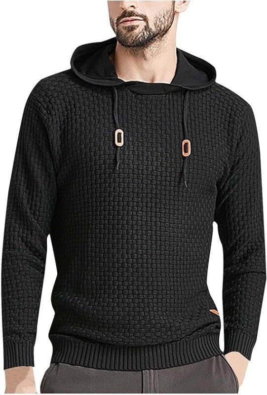 Herren Hoodie Strukt Kapuzenpullover Moderner Schnitt