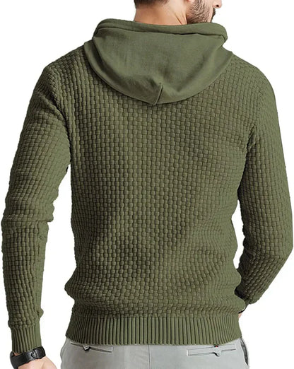 Herren Hoodie Strukt Kapuzenpullover Moderner Schnitt