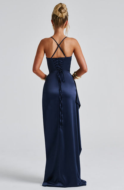 Eveloria Damen Maxikleid Marineblau