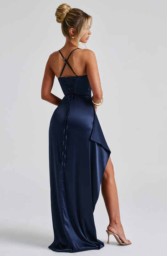 Eveloria Damen Maxikleid Marineblau - Eveloria