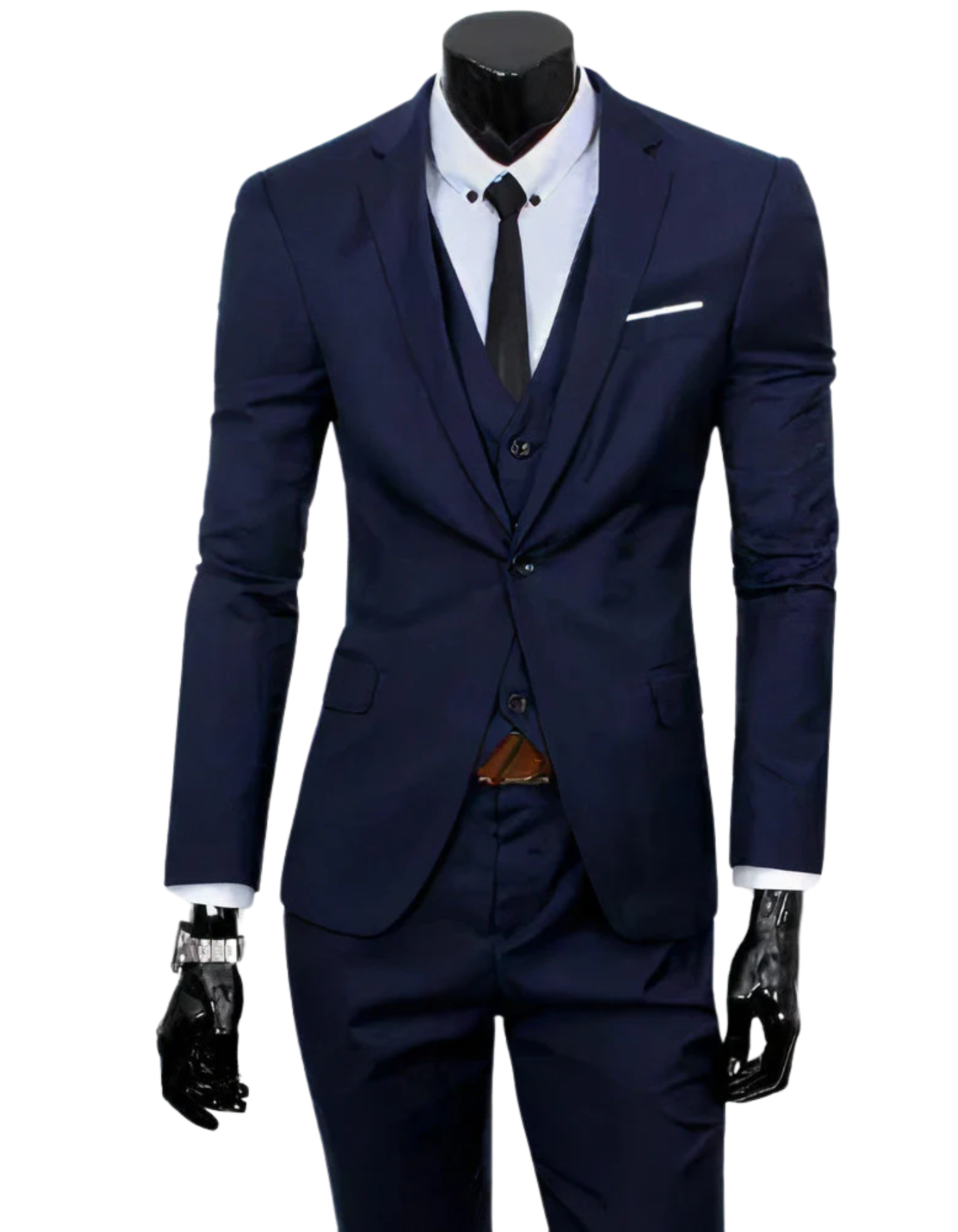 Damen 3-Teiliger Anzug Reverskragen Blazer Ärmelloser Weste enge Hose