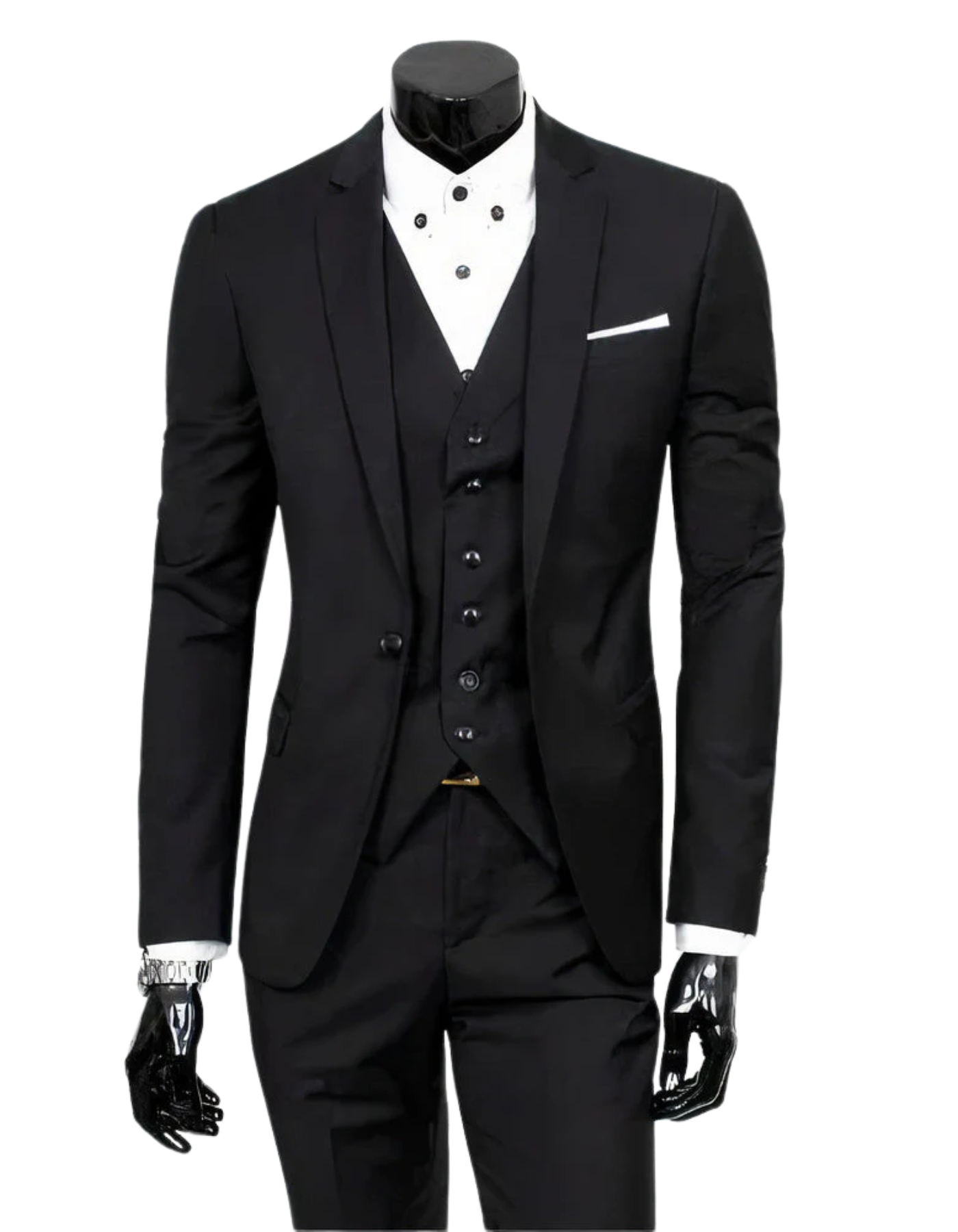 Damen 3-Teiliger Anzug Reverskragen Blazer Ärmelloser Weste enge Hose