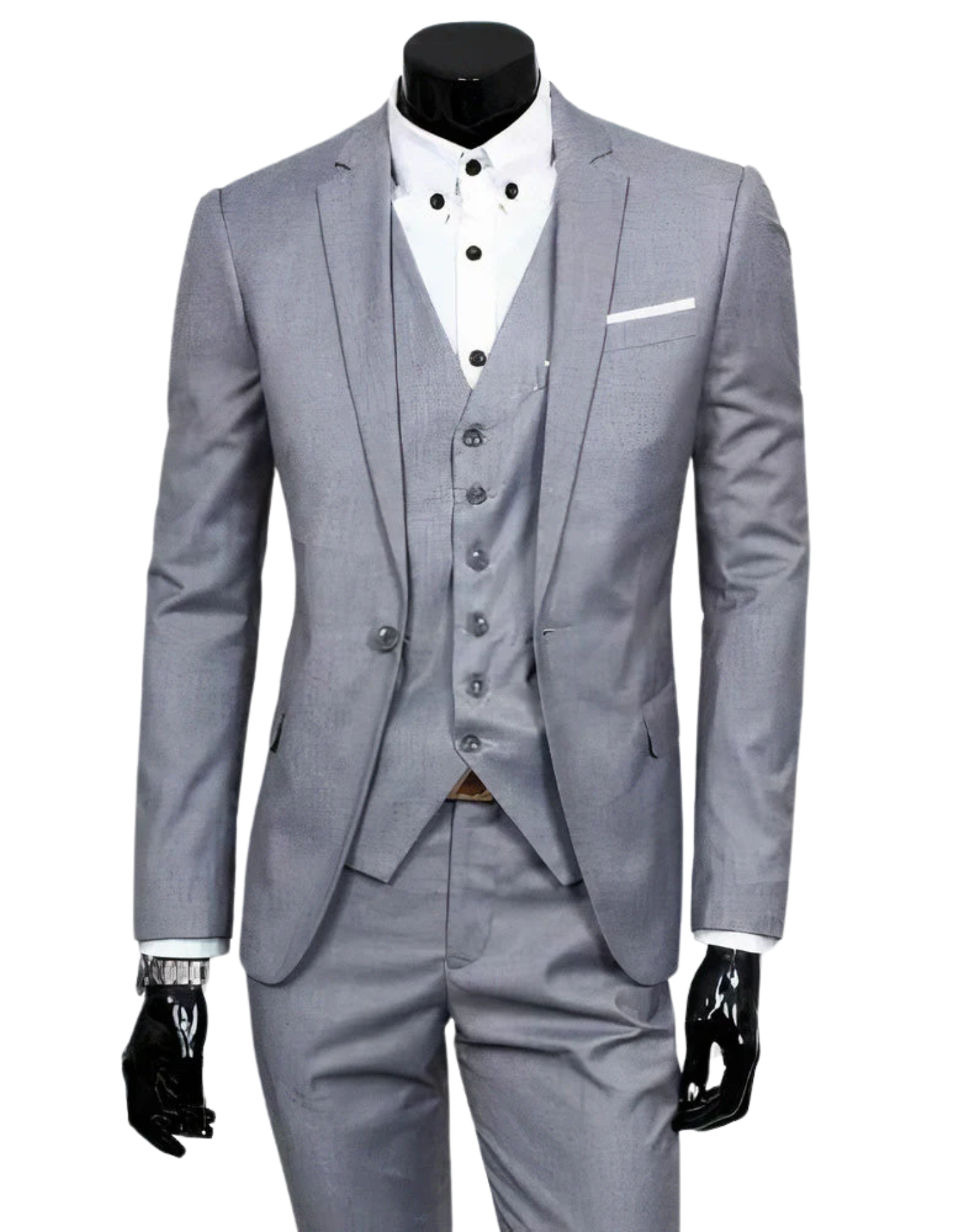 Damen 3-Teiliger Anzug Reverskragen Blazer Ärmelloser Weste enge Hose