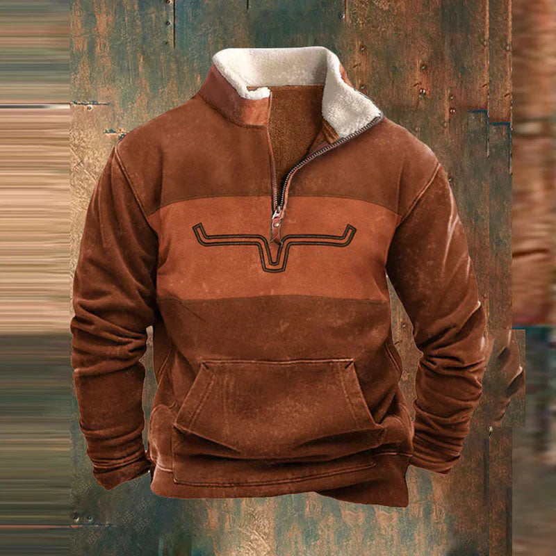 Herren Strickjacke Halb-Reißverschluss Tribal-Muster Komfortable