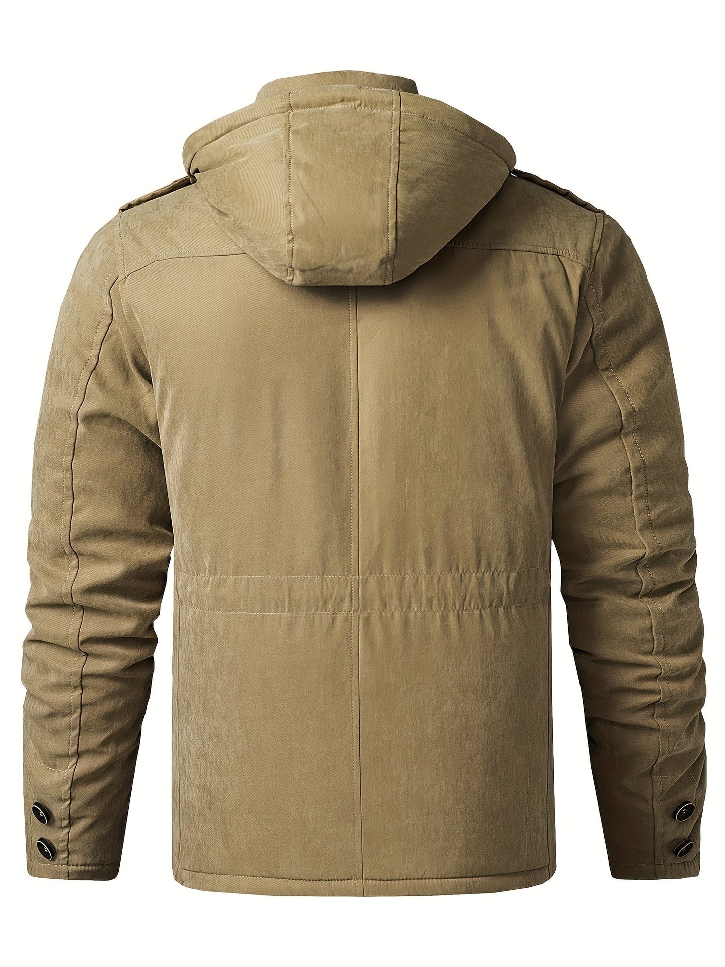 Herren Winterjacke Kapuze Reißverschluss Warm Bequem