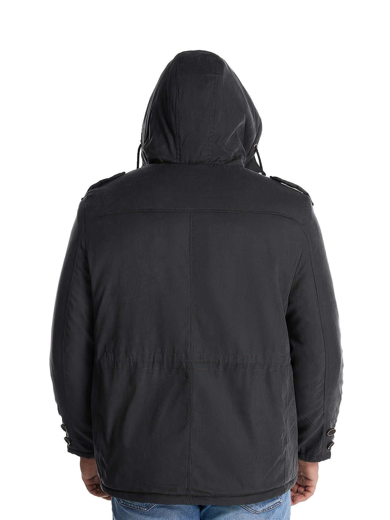Herren Winterjacke Kapuze Reißverschluss Warm Bequem