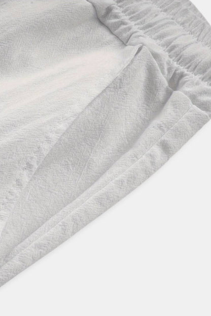 Herren Loungehose Weiß Baumwolle Bequem