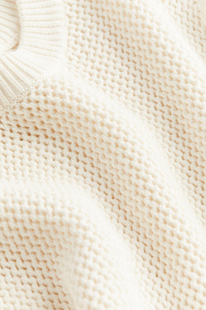 Herren Strickpullover Strukturierter Look Klassisch Beige