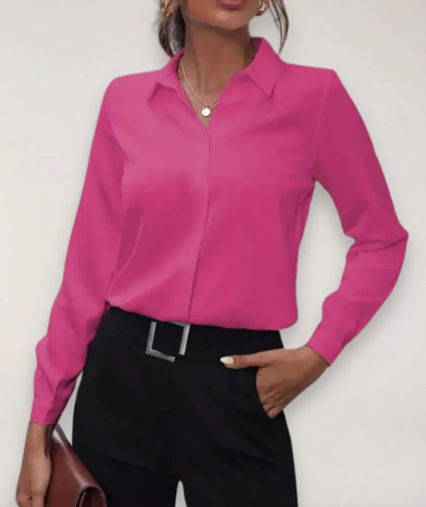 Damen Bürobluse Frühjahr Knopfleiste Bluse