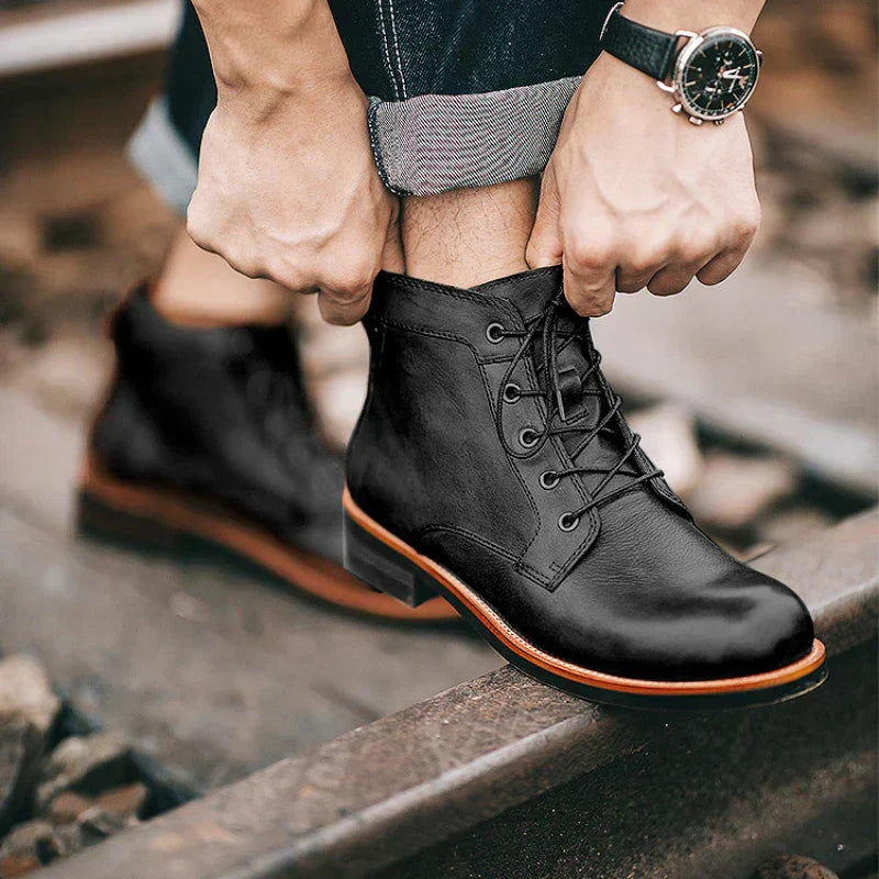 Herren Lederstiefeletten Bequem