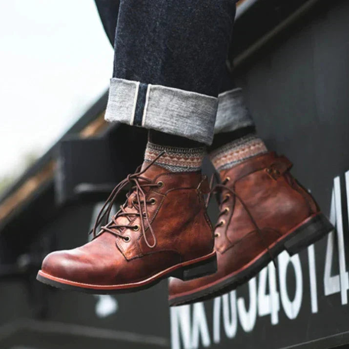 Herren Lederstiefeletten Bequem