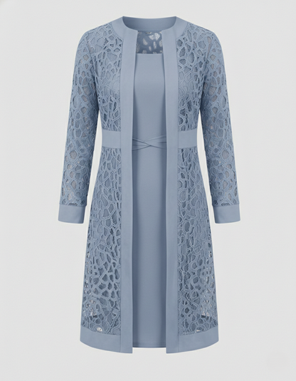 Elegantes Damenkleid aus Spitze Cardigan-Stil