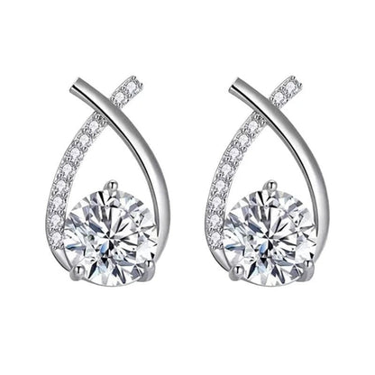 Eveloria Kristall Ohrringe Kreuz Eleganz Silber