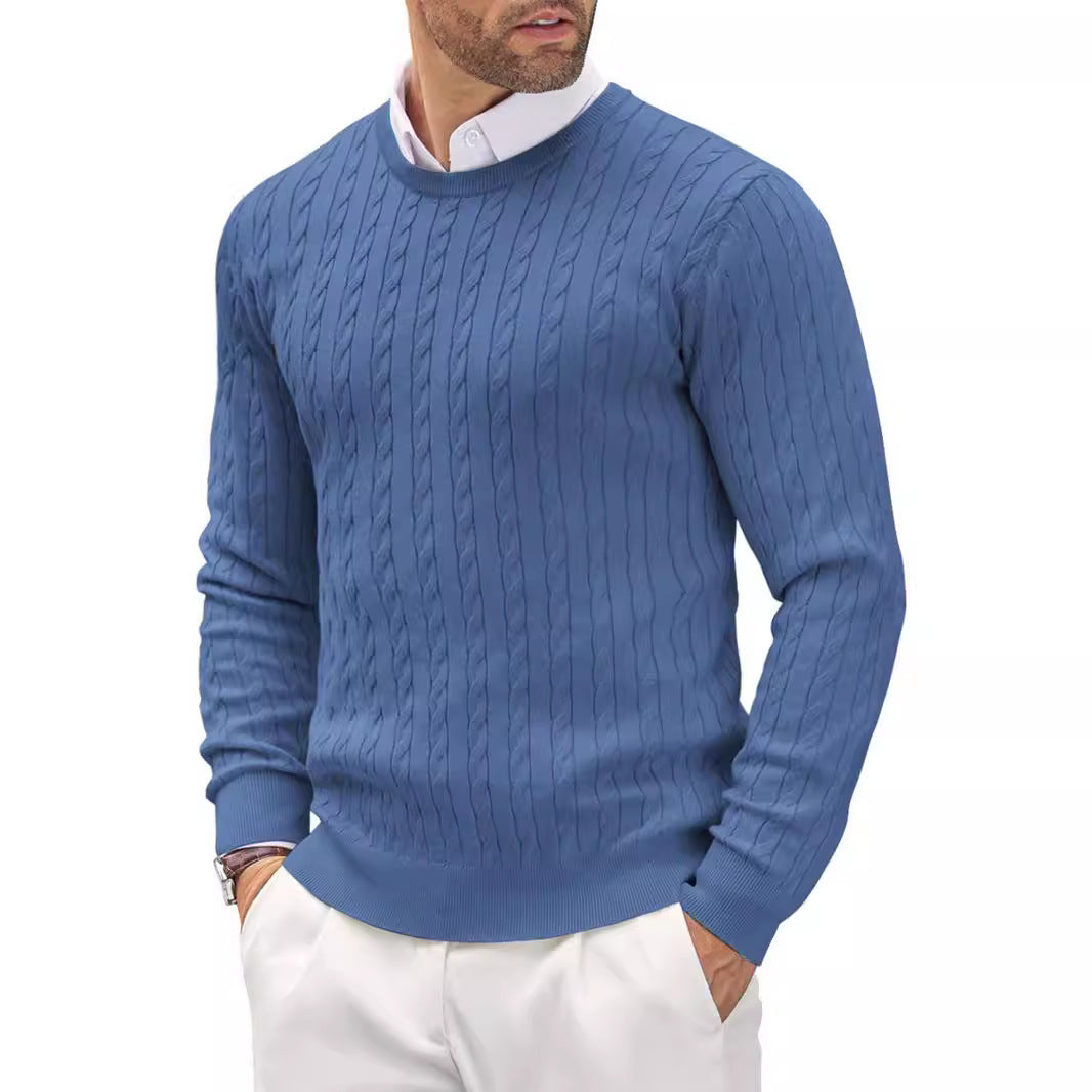 Eveloria Herren Zopfstrick Pullover Elegantes Design