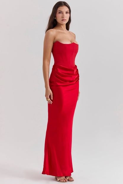 Damen Trägerloses Maxi-Kleid Hochzeitsgast