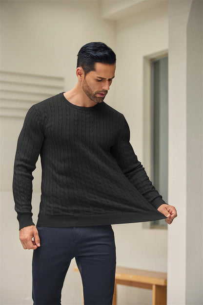 Eveloria Herren Zopfstrick Pullover Elegantes Design