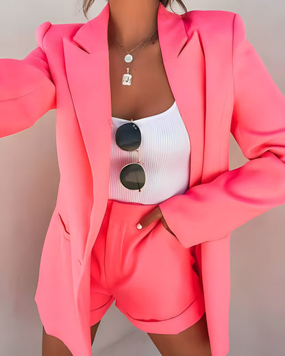 Eveloria Damen Streetwear Set Blazer Shorts