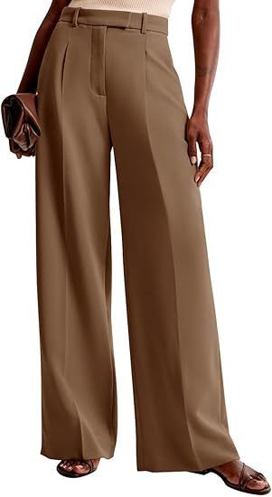 Damen Bundfaltenhose Weites Bein