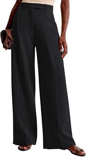 Damen Bundfaltenhose Weites Bein